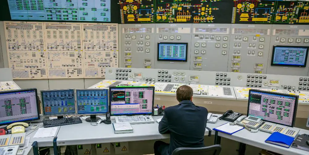 control room at a nuclear power plant producing low-fuel-cost electricity.