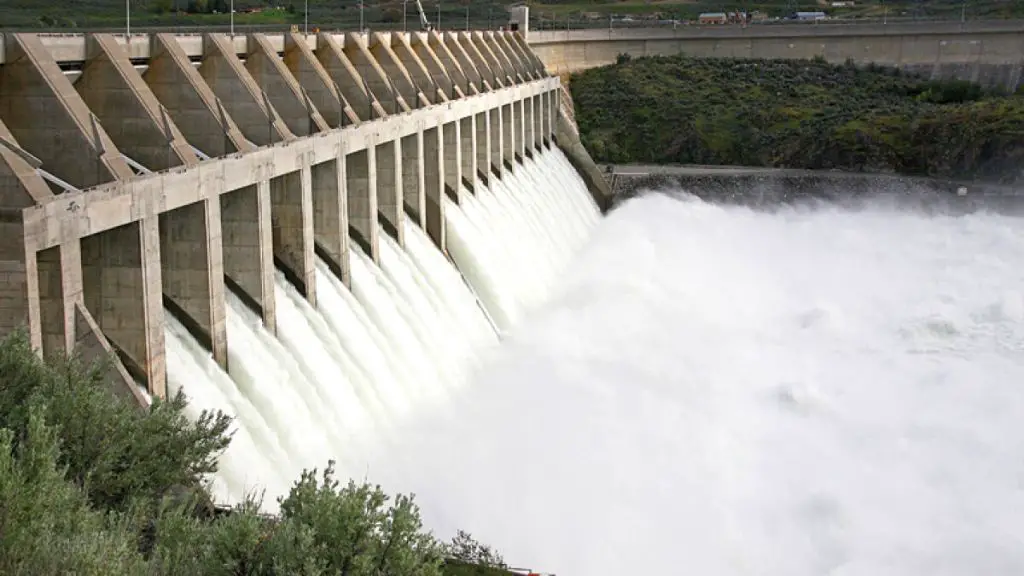 hydropower dam generating renewable electricity from water