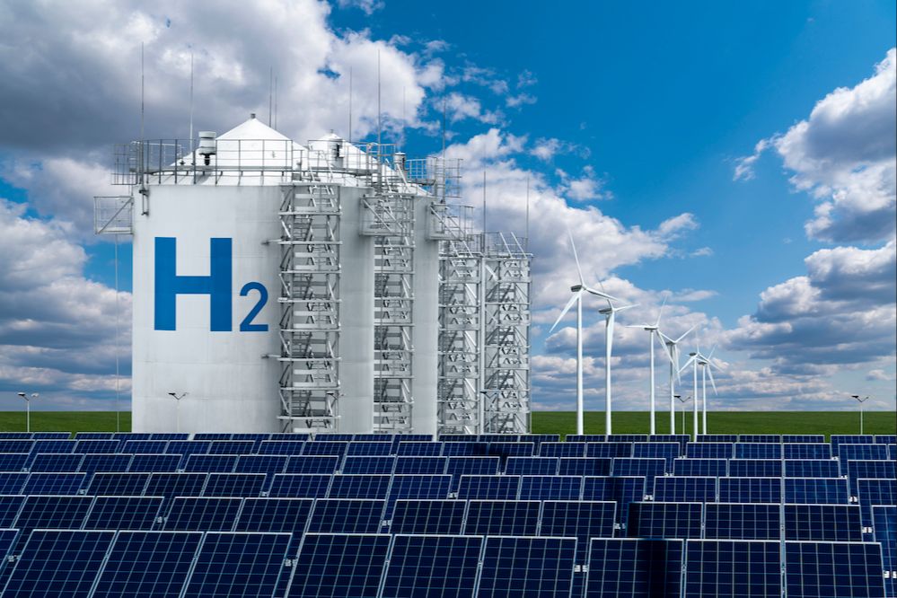 solar panels that could provide renewable energy for green hydrogen production