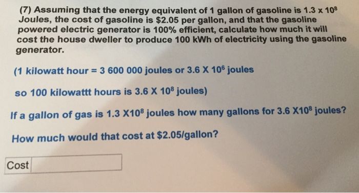 1 kwh is equivalent to 0.12-0.14 gallons of gasoline