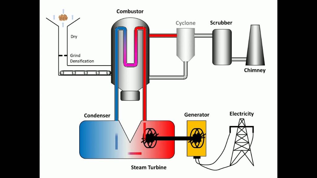 combustion involves the burning of biomass to produce heat and power.