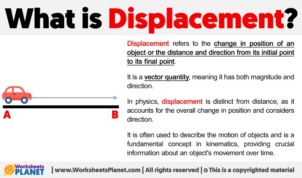 displacement refers to the change in an object's position over time