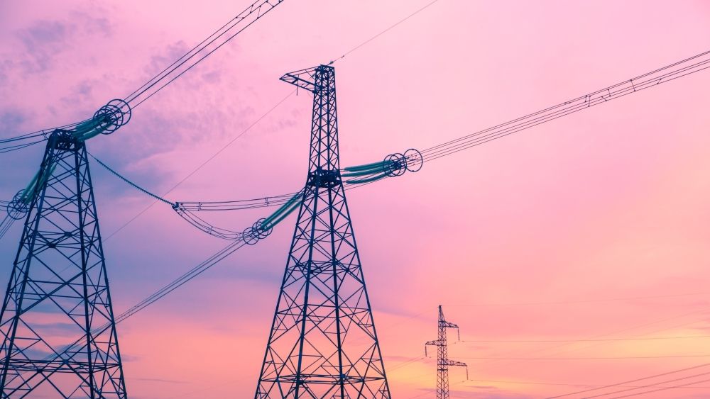 electrical transmission towers and lines