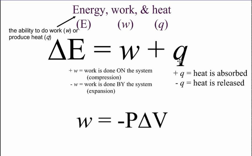 equation relating heat and work
