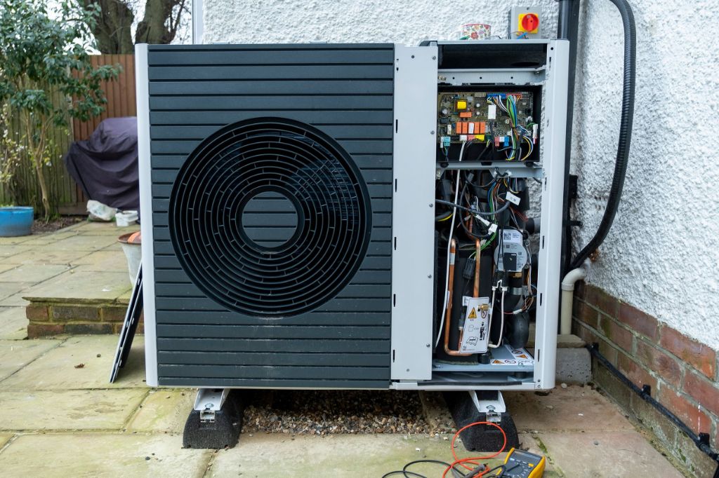 home with energy efficient heat pump