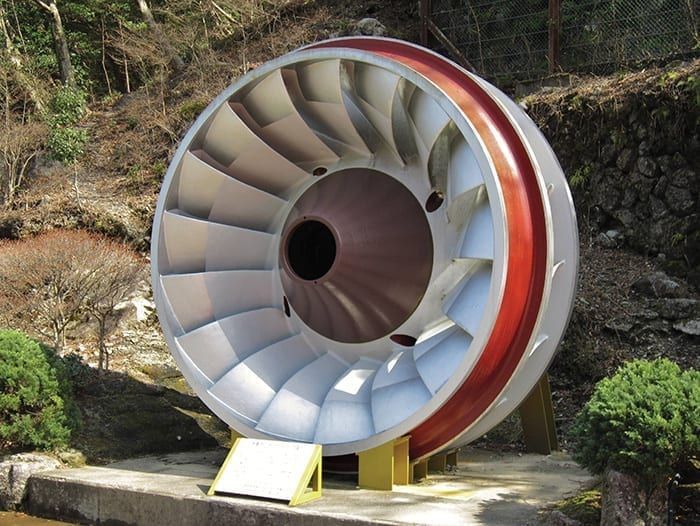 hydroelectric turbine in operation