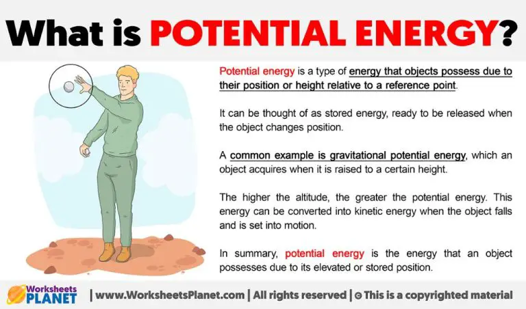 What Is Potential Energy In Simple Sentence?