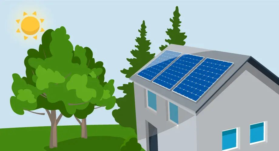 solar panel in sunlight generating electricity