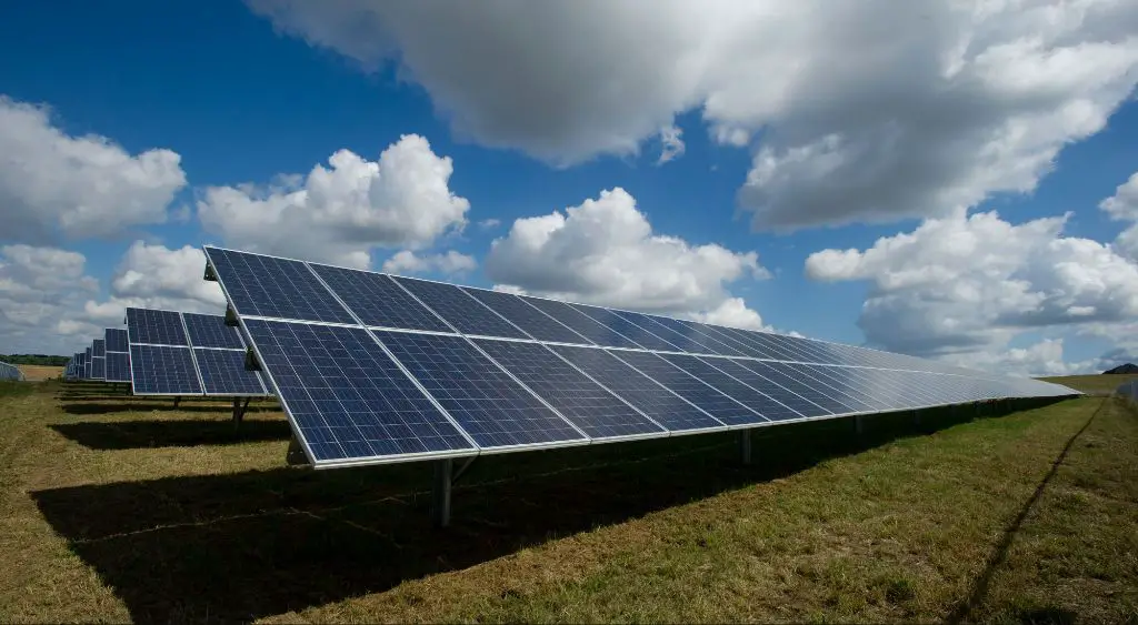 solar panels generating renewable energy.