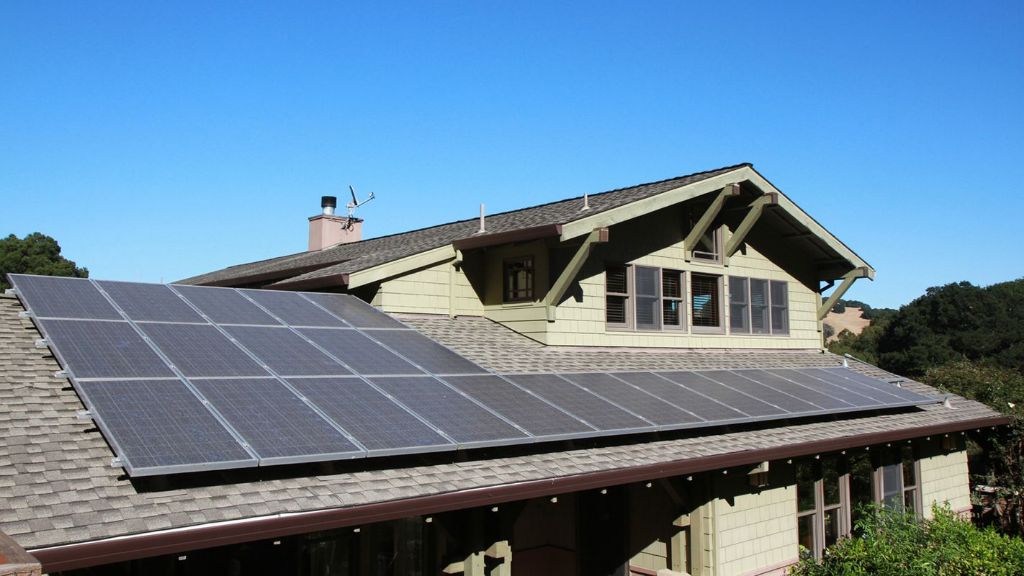 solar panels installed on a residential roof