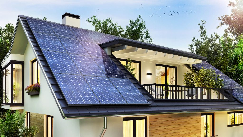 solar panels on residential home