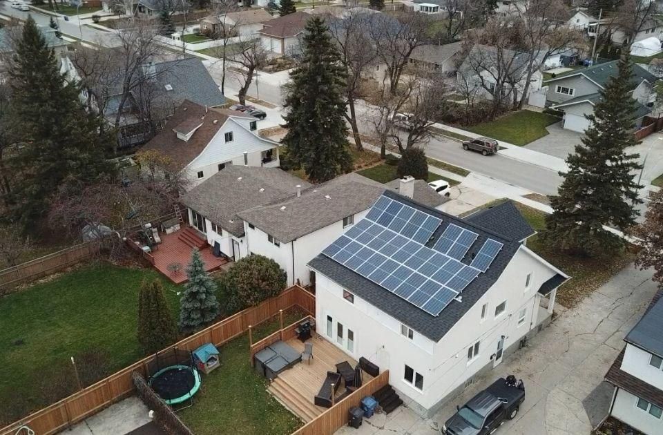 solar panels on roof of canadian home