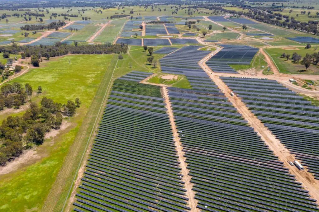 utility-scale solar farm in rural australia