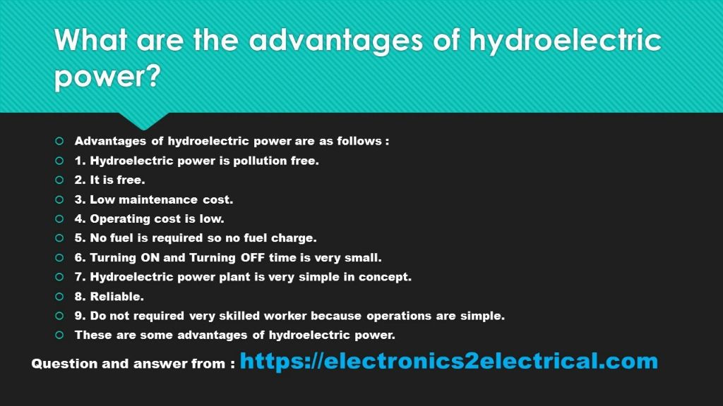 What are 5 advantages of hydropower?