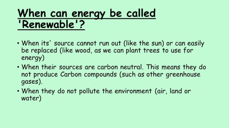 Why Is Energy Called Renewable?