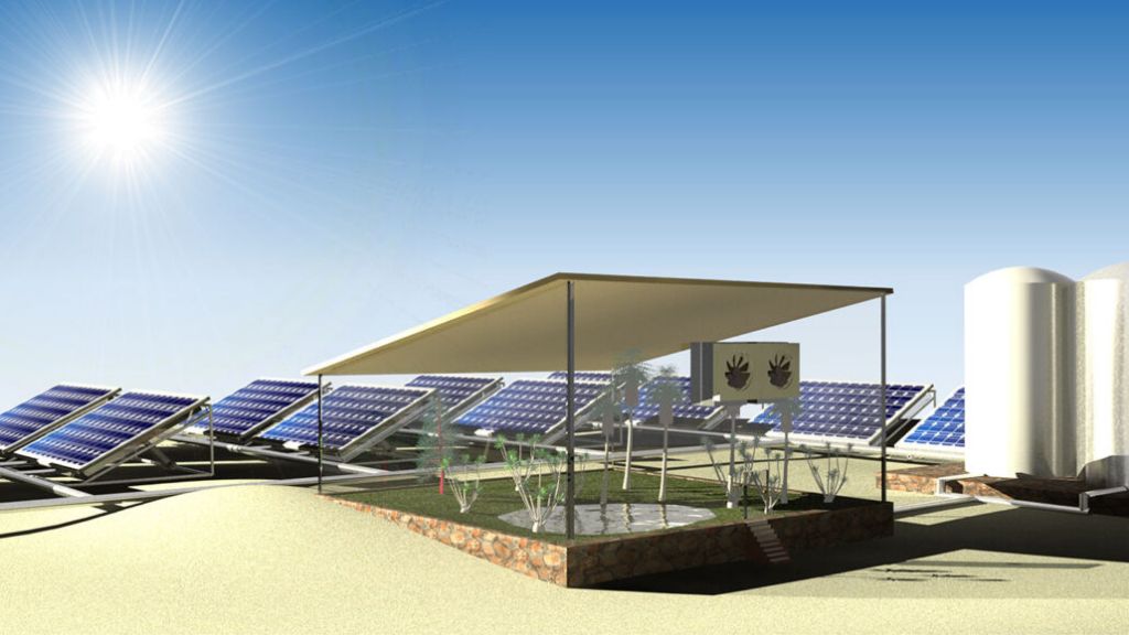 an illustration showing a residential rooftop covered with solar panels collecting sunlight.