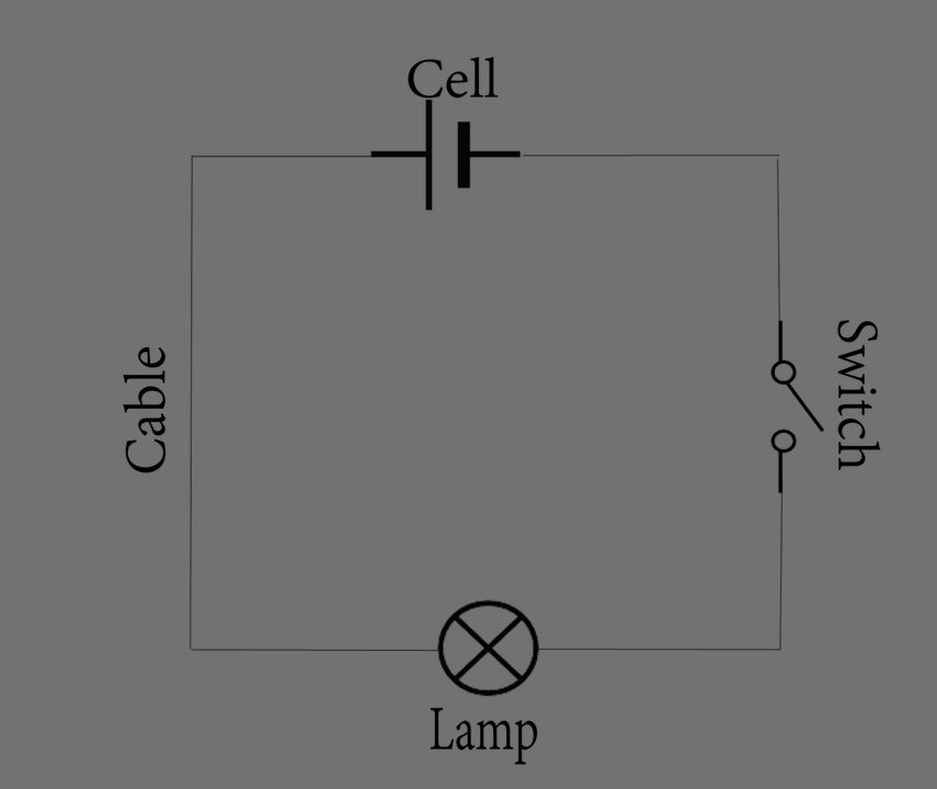 circuit diagram showing electric current flow