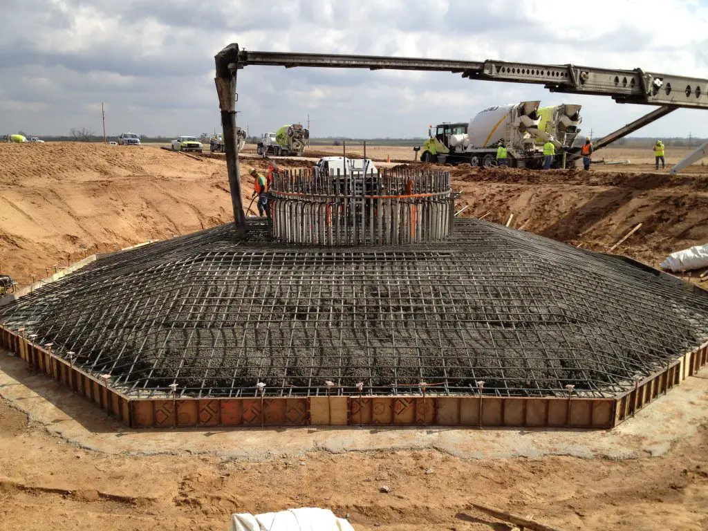 constructing wind turbine foundations requires significant civil engineering work