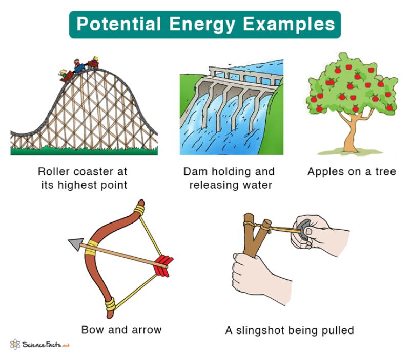 diagram showing types of potential energy