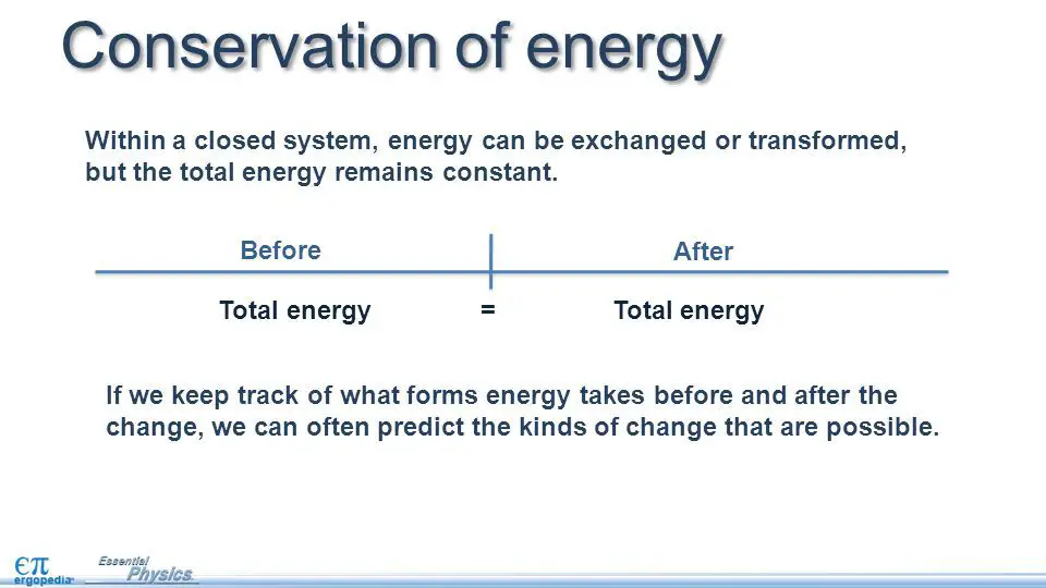 energy can change forms while total energy remains constant