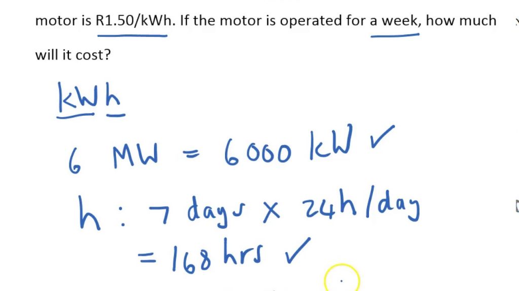 examples calculating kilowatt-hours