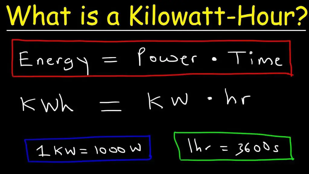 formula to calculate kilowatt-hours of electricity