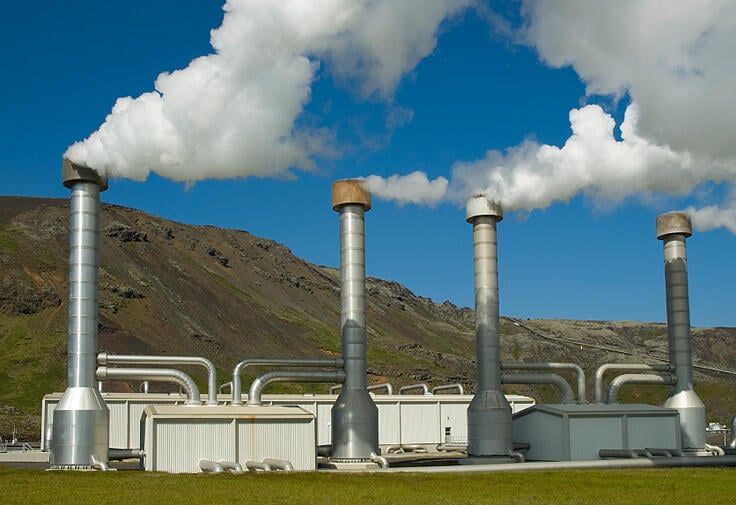 geothermal power plant generating renewable electricity