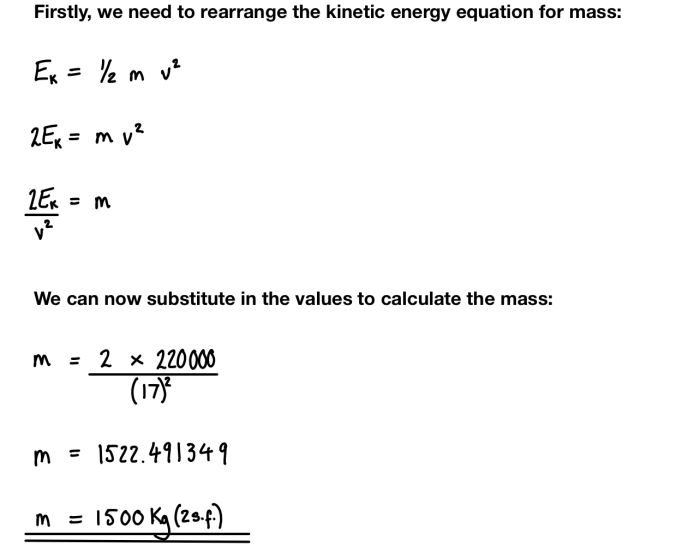 image of kinetic energy formula