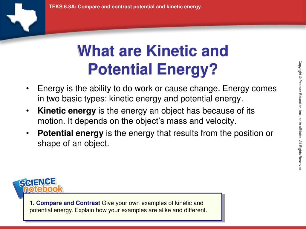 kinetic energy depends on an object's mass and velocity