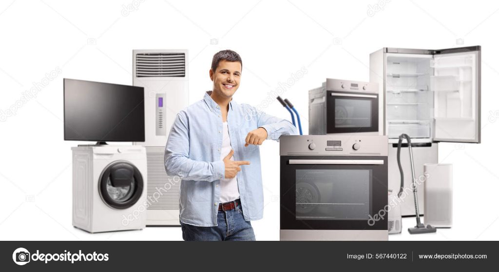 person using various electrical appliances at home