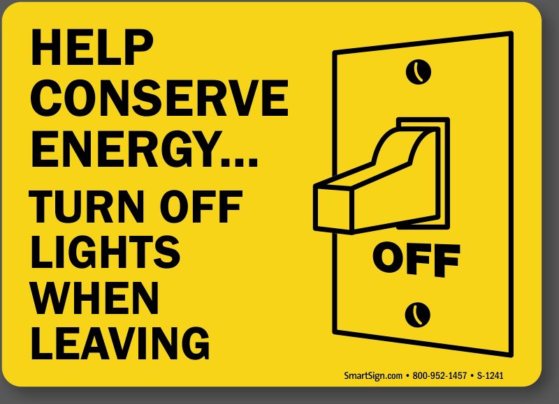 reduce energy use turn off lights