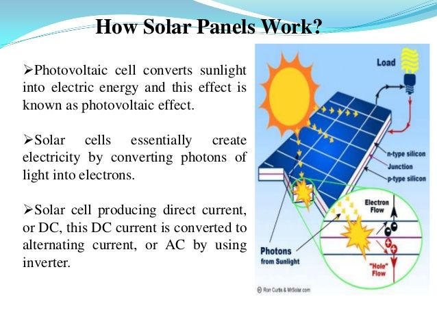 solar cells convert sunlight into electricity