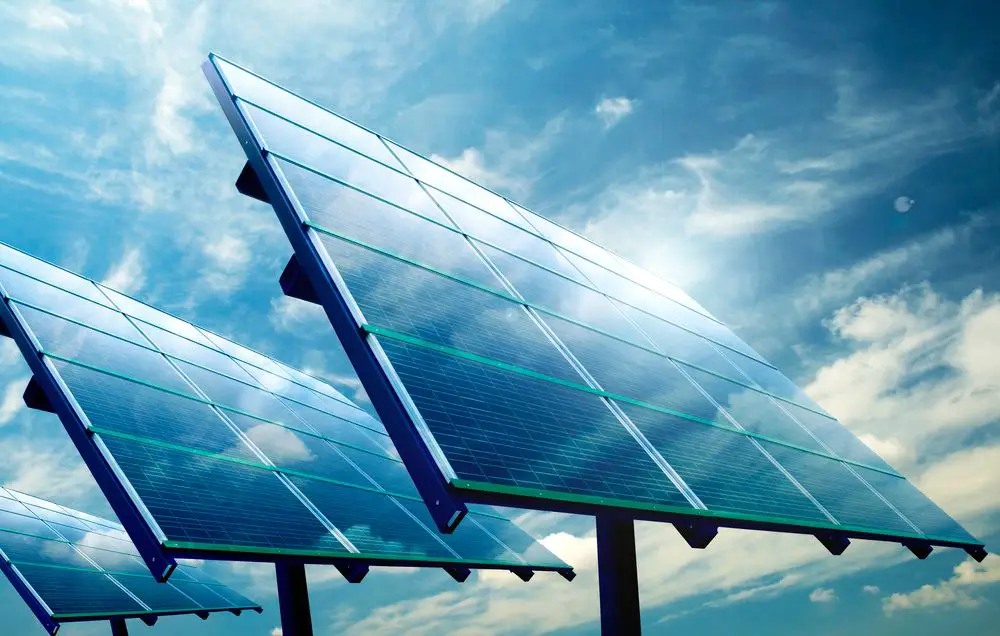 solar panels converting sunlight to electricity