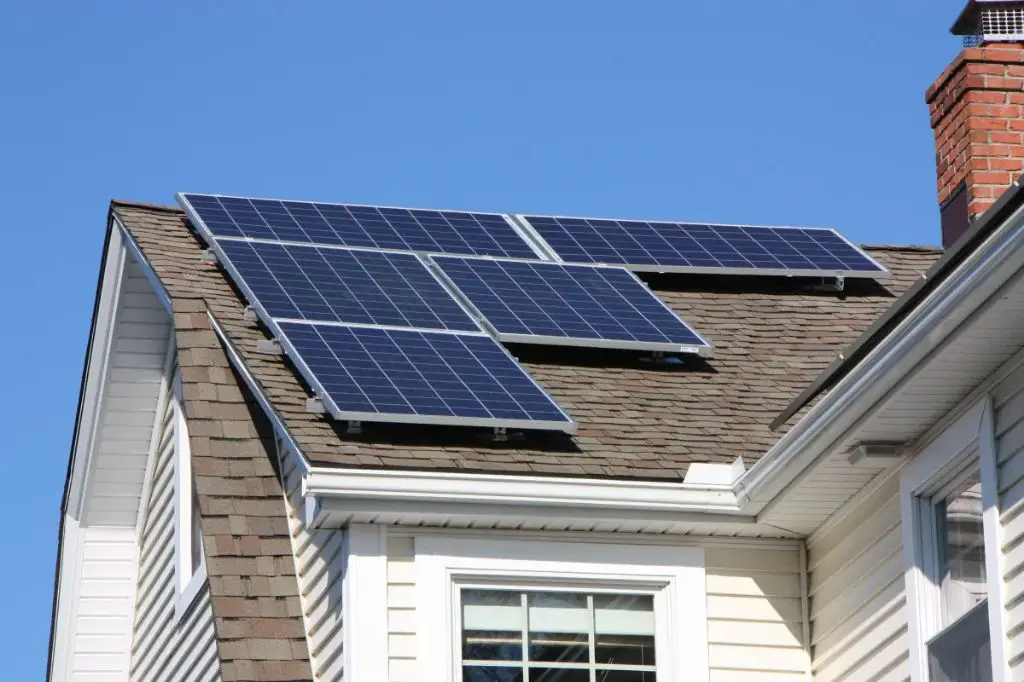 solar panels on a residential roof