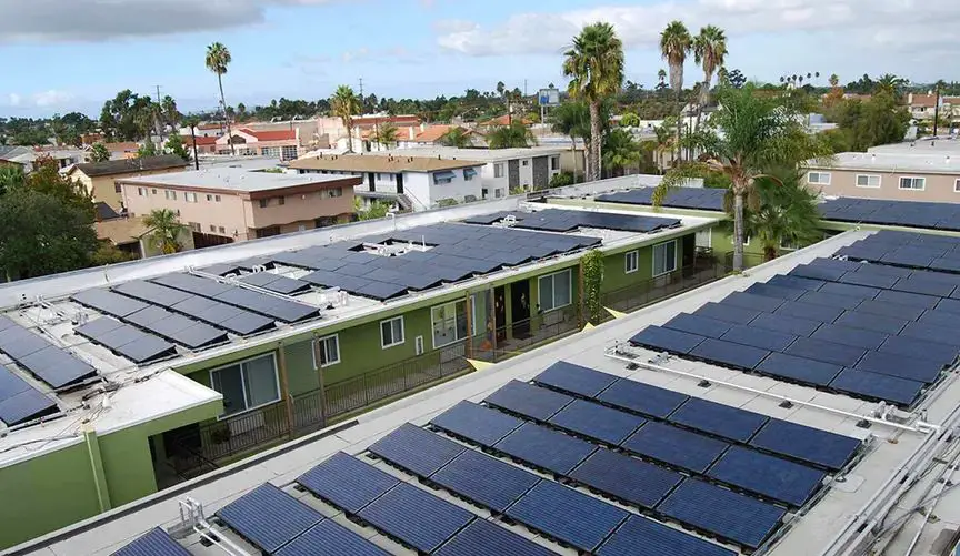 solar panels on residential rooftops