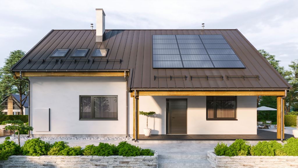 solar panels on the roof of a house