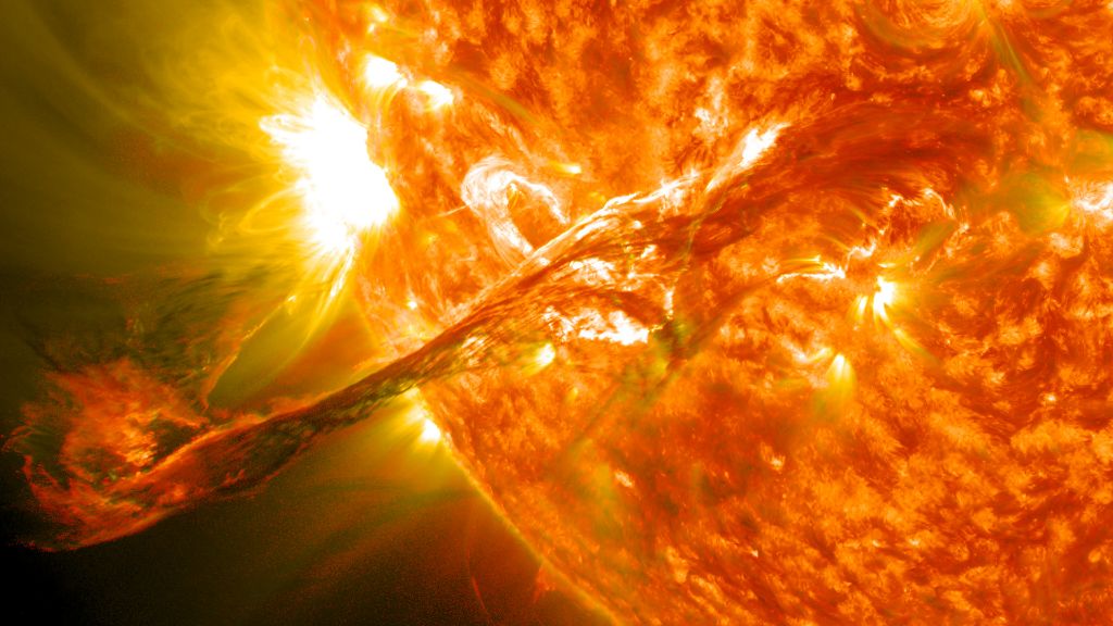 the sun emitting light and heat energy