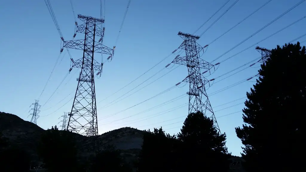 transmission lines carrying electricity over long distances