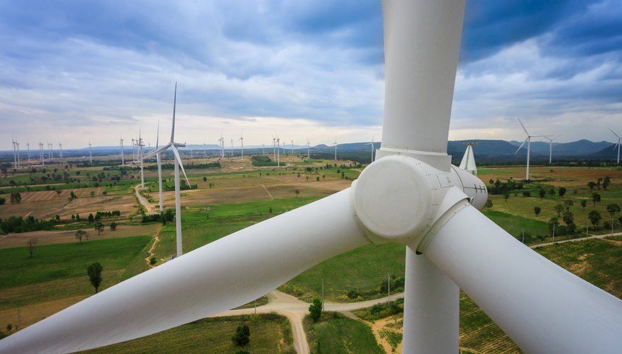 wind turbines use blades to capture kinetic energy from the wind and convert it into electricity.